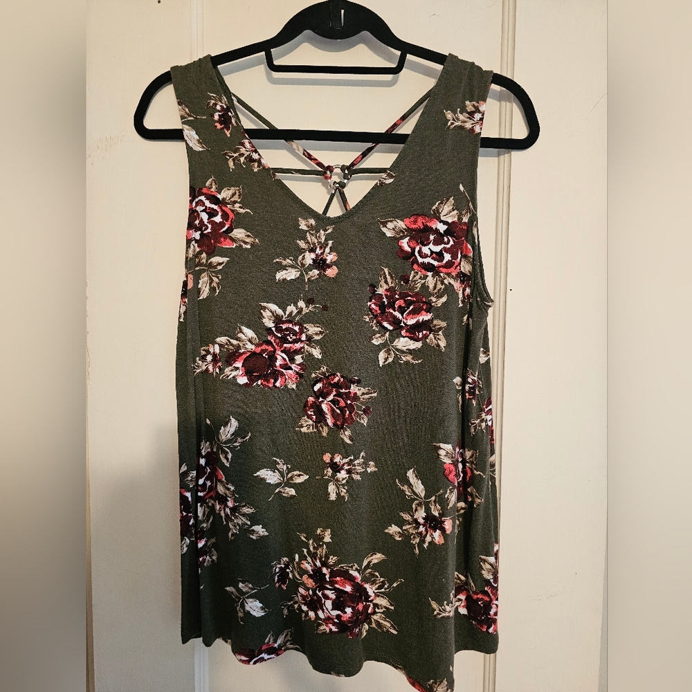 Papermoon Green Tie Front Sleeveless Tank Top